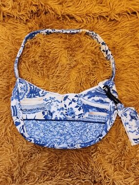 NWOT Handmade Blue & White Floral Print Mini Shoulder Bag FINAL PRICE